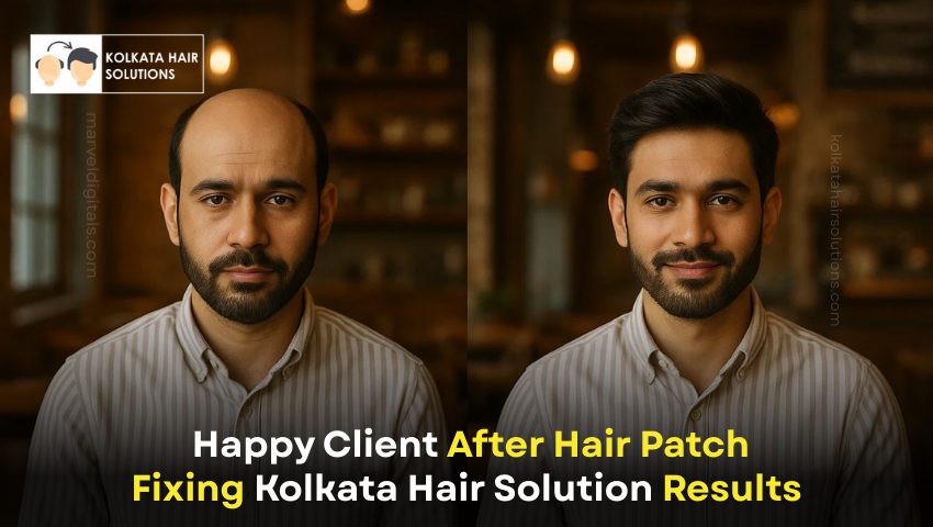 Before and after results by Hair Fixing Experts in Kolkata using non-surgical hair fixing